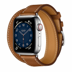 Apple Watch Herm?s S6 40mm (Cellular) Silver Stainless Steel Case / Fauve Double Tour