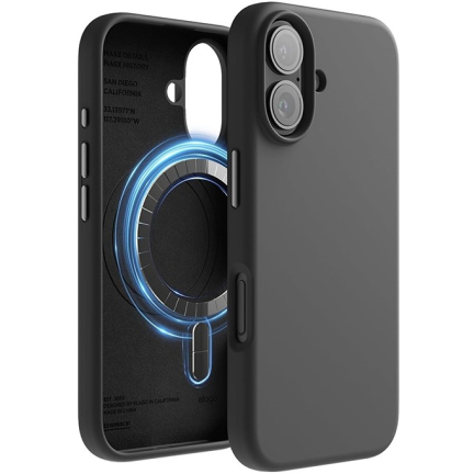 Чехол iPhone 16 Elago Soft Silicone Liquid MagSafe Black (Черный)