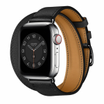 Apple Watch Herm?s S6 40mm (Cellular) Silver Stainless Steel Case / Noir Double Tour
