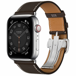 Apple Watch Herm?s S6 44mm (Cellular) Silver Stainless Steel Case / ?b?ne Single Tour Deployment Buckle